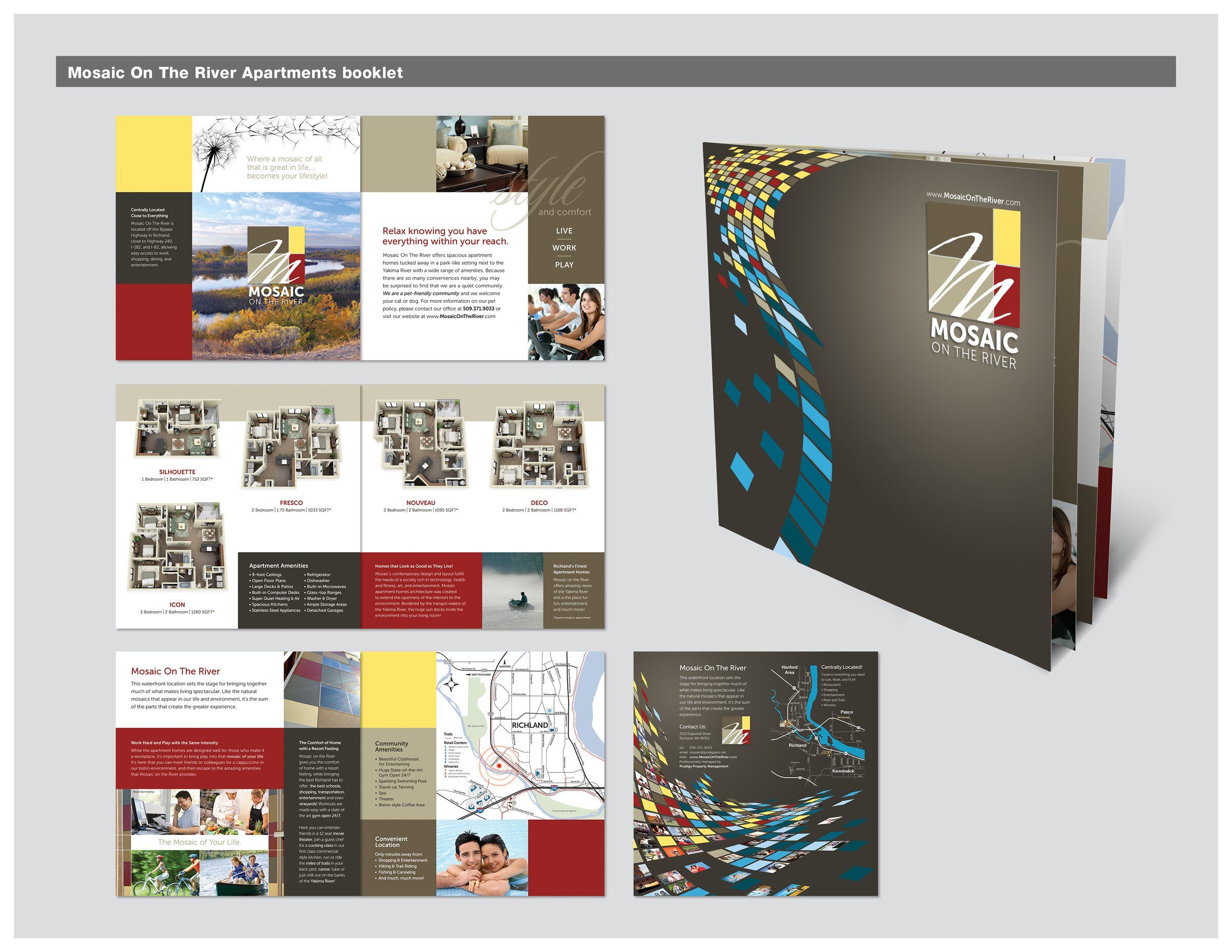 Mosaic on the River Apartments booklet